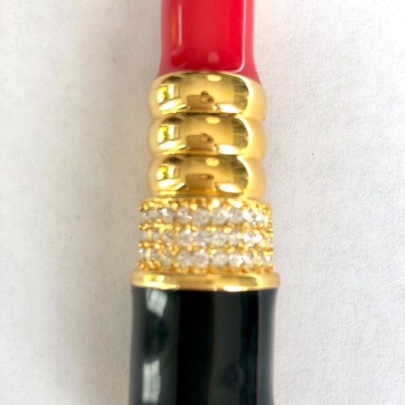 Vintage Kenneth J Lane Iconic Red Lipstick Pin - Picture 2 of 4